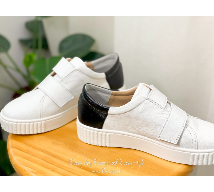 2017-1020 - 韓國品牌・soyou -魔術貼 X 後踭拼色 , 真皮厚底鞋 (韓國) 
